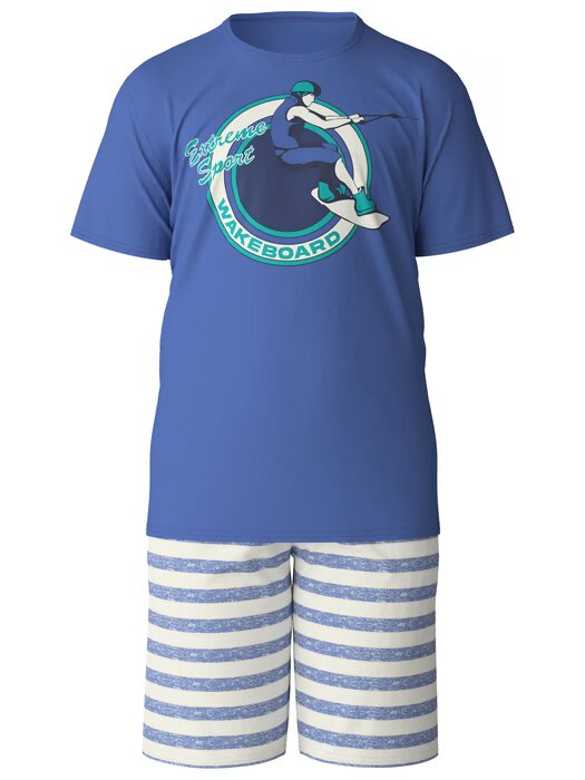 Pyjama short garçon 100% Coton CALIDA "Kids Wakeboard" 57871 - Deep Cobalt 465 (140)
