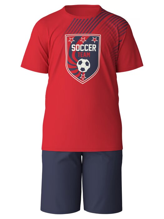 Pyjama short garçon 100% Coton CALIDA "Kids Soccer" 57471 - Cherry Red 145 (140)