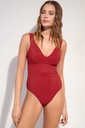 Maillot décolleté en V PAIN DE SUCRE "Pipper 61" - Rouge Garance