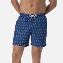 Short de bain avec maintien intégré DAVID MAN "Palm Tree" DM25-026 - Bleu Multicolor MLT