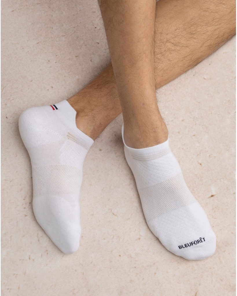Socquettes sport homme BLEU FORET "Dynamic" HBU7912 - Blanc DD7 (39/42)