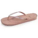 Tongs femme tige paillettes ISOTONER 94502 - Vieux Rose ABS