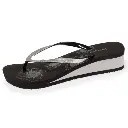 Tongs femme tige paillettes talon 4cm ISOTONER 94612 - Noir Gris AAG