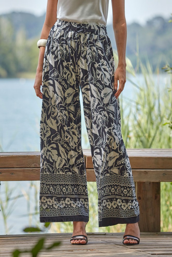 Pantalon Fluide JANIRA "Palazzo Paradise" 1025676 - Imprimé 971 (S)