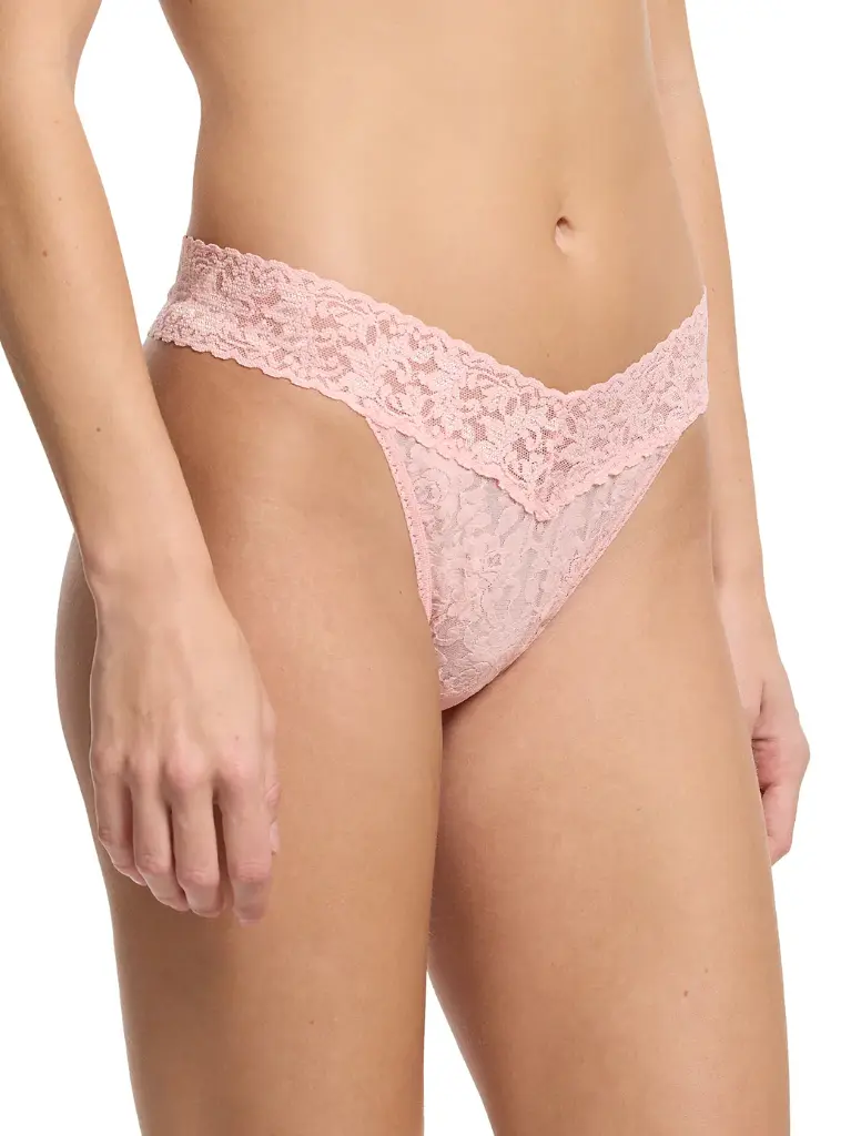String dentelle stretch HANKY PANKY "Original Rise Thong" 4811P - Pretty In Peach Pink PNPP