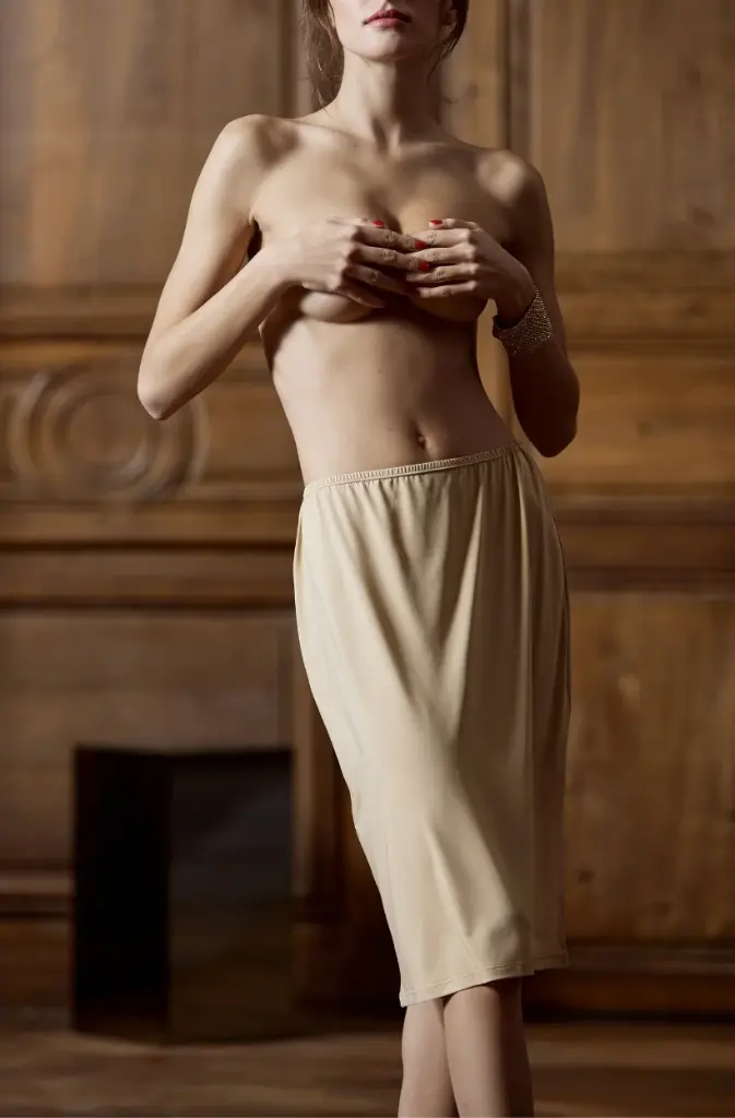 Jupon 60cm MARJOLAINE "Les Intemporels" 7MAI6260 - Peau 0067