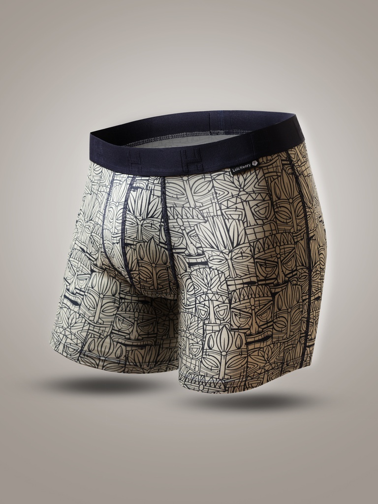 Boxer homme modal avec maintien intérieur LOIC HENRY "Graphic" KBD010U - Totem