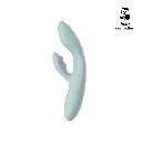 Vibromasseur contrôlé via app & double stimulation & tête chauffante SVAKOM "Chika" - Bleu Turquoise