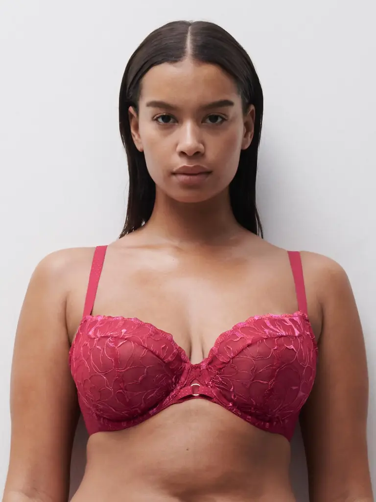 Soutien-gorge avec armatures enveloppant CHANTELLE "Fleurs" C12M10 - Pomme d'Amour B01
