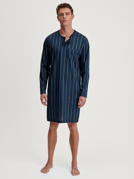 Chemise de nuit homme 100% coton bio CALIDA "Relax Imprint" 37685 - Insignia Blue 407 (S)