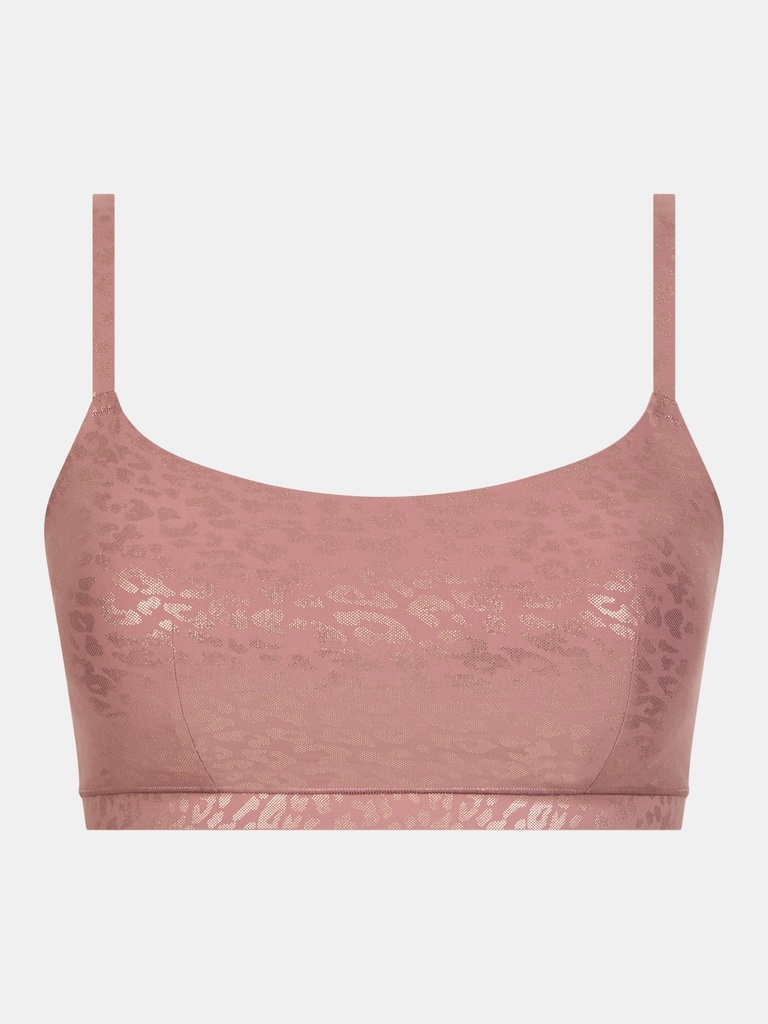 Brassière à coques stretch invisible CHANTELLE "SoftStretch" C11DQ2 - Léopard Paillettes Rose B17