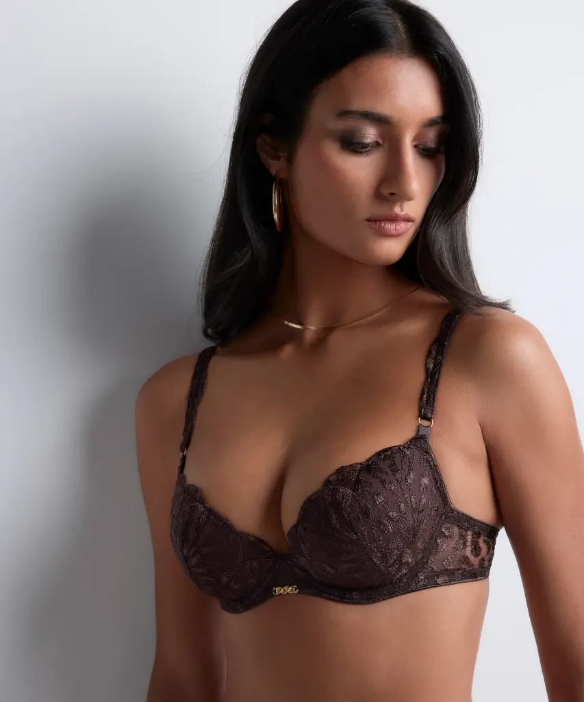 Soutien-gorge push-up avec coques AUBADE "Crazy In Love" 5DN08 - Satin Brown SATI  (85, A)