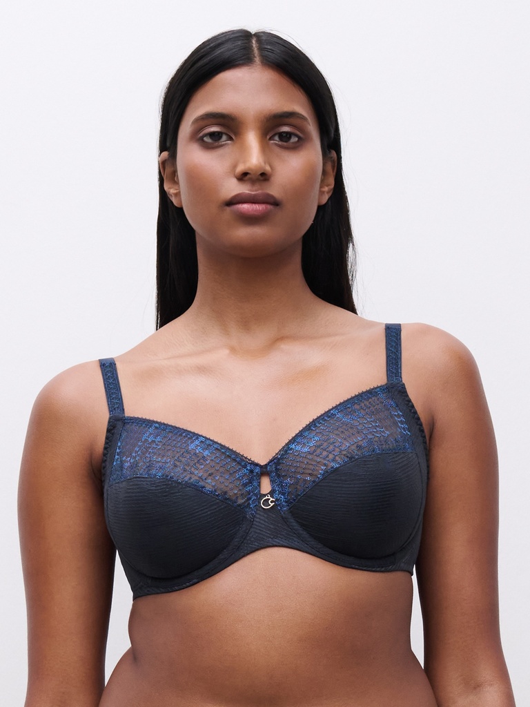 Soutien-gorge avec armatures très enveloppant CHANTELLE "Intrigue" C13WMU - Bleu Marine 013