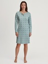 Chemise de nuit dame longues manches 100cm 100% coton bio CALIDA "Flower Nights" 36154 - Smoke Blue 544