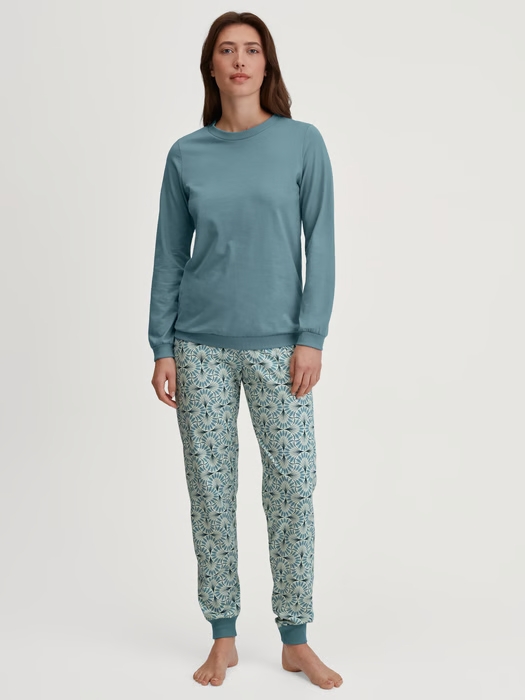 Pyjama dame CALIDA "Ornament Nights" 46554 - Smoke Blue