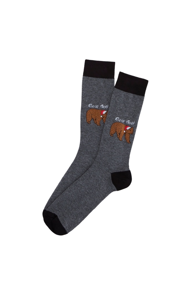 Chaussettes fantaisies homme TU ARTHUR "Bear Noël" 1SO - Gris ORSOH25