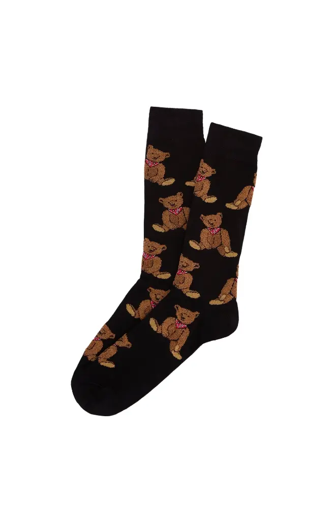 Chaussettes fantaisies homme TU ARTHUR "Old Teddy" 1SO - Noir OLDTH25