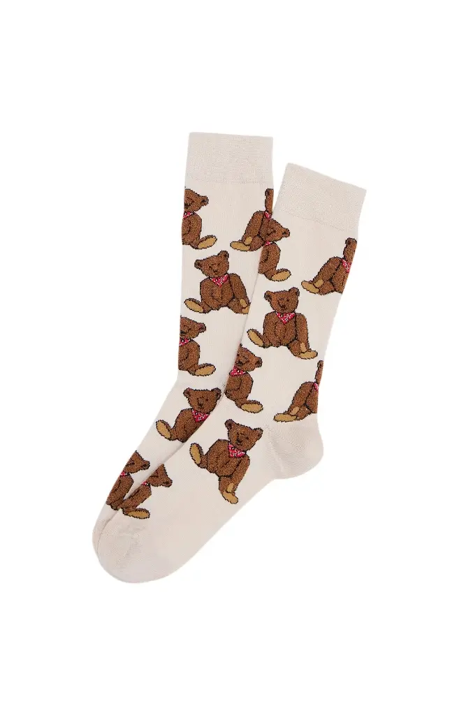 Chaussettes femme fantaisie TU ARTHUR "Old Teddy" 1SF - Perle OLDTH25