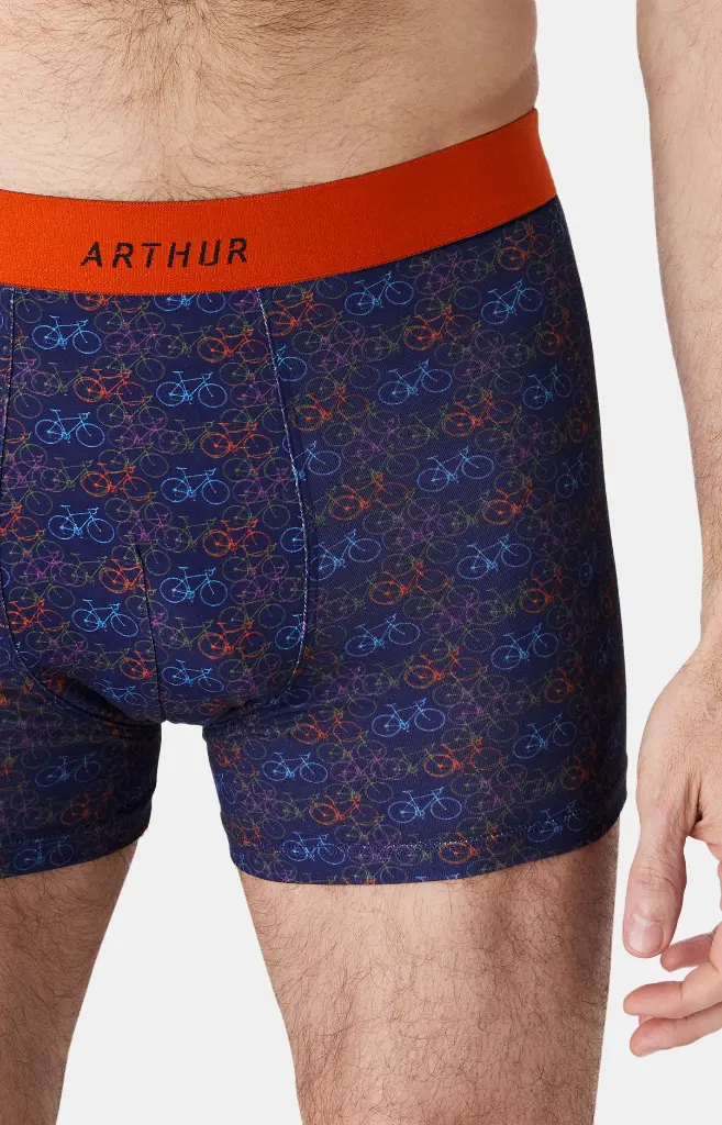 Boxer homme coton bio ARTHUR "Vélo" MAC - Marine Multi VELOPMT