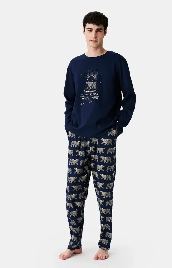 Pyjama long homme ARTHUR "Nuit Polaire" ZAC - Marine POLAH25 (S)