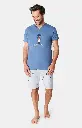 Pyjama short homme 100% coton bio ARTHUR "Napoléours" PAU - Bleu NAPOPMT