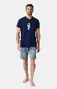 Pyjama short homme 100% coton bio ARTHUR "Esprit Livre" PAU - Gris BOOKH25