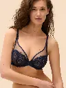 Soutien-gorge armature décolleté plongeant SIMONE PERELE "Wish" 12B319 - Saphir 556