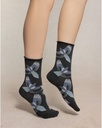 Chaussettes dame BLEU FORET "Veloutées Oiseaux" FBU6576 - Noir AR5