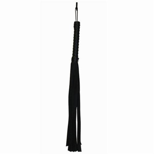Fouet en cuir synthétique pour jeux bondage SPORTSHEETS - SEX & MISCHIEF "Black Faux Leather Flogger" E23820