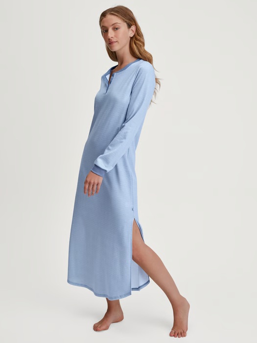 Chemise de nuit dame longues manches 100%coton CALIDA "Midnight Love" 31254 - Scandinav 384 (XS)