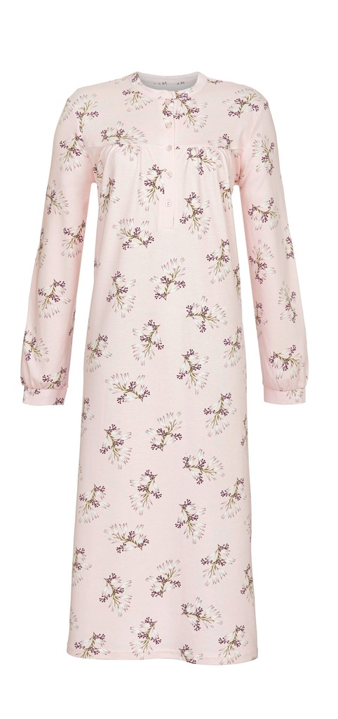 Chemise de nuit avec patte de boutonnage 100%coton 105cm RINGELLA "Classique " 5511036 - Rose 620 (38)
