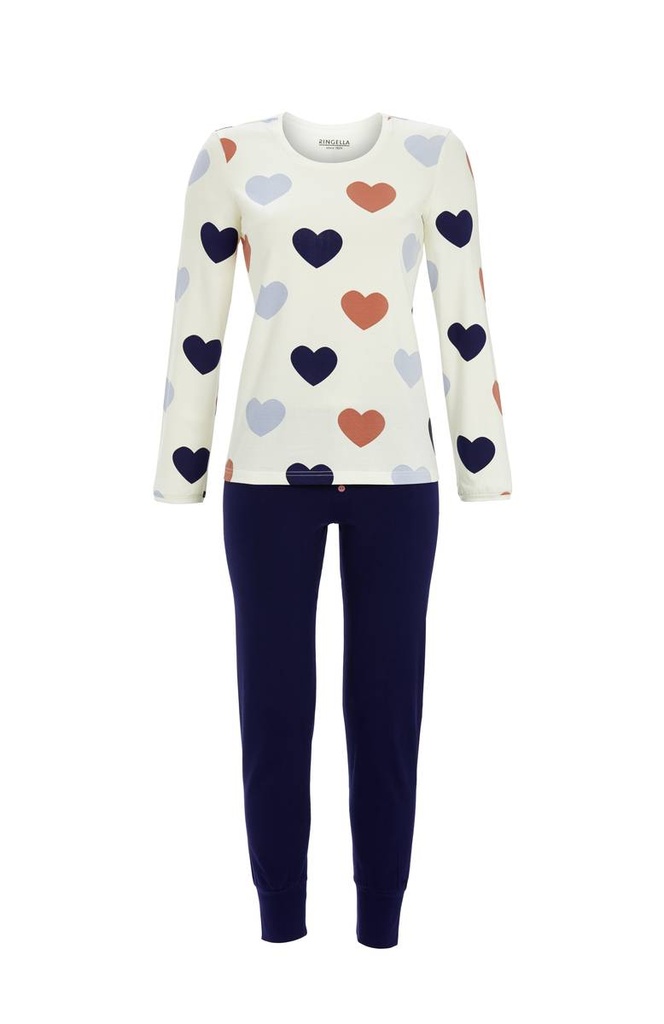 Pyjama long dame RINGELLA "De Cœur à Cœur..." 5511240 - Champagne 130 (38)