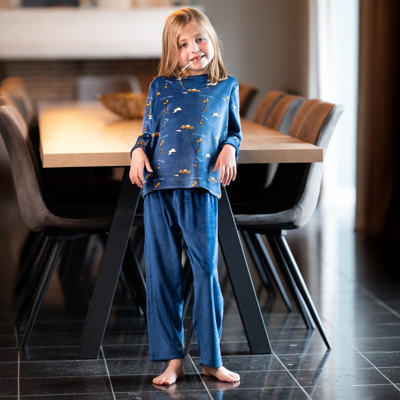 Pyjama enfant polaire JUSQU'AU LEVER DU JOUR "La Nuit Tombe" 25HPNT - Bleu Nuit