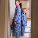 Pyjama enfant en flanelle JUSQU'AU LEVER DU JOUR "Chamallow" 25HPCL - Bleu 