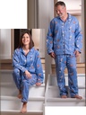 Pyjama adulte en flanelle JUSQU'AU LEVER DU JOUR "Chamallow" 25HPCL - Bleu