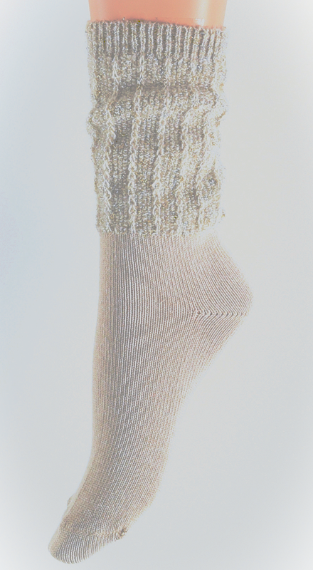 Chaussette dame CRONERT "Paillettes de Cachemire" 15408 - Ficelle Paillette 1023