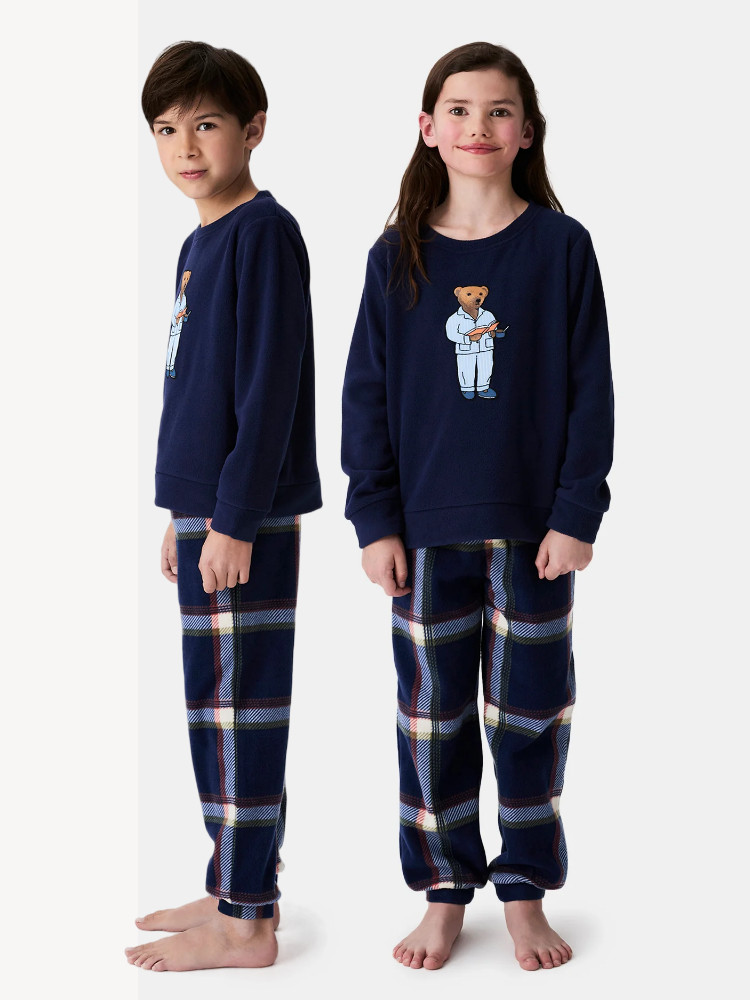 Pyjama long enfant polaire ARTHUR "Esprit Livre" LUL - Marine LUKAH25