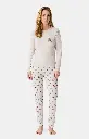 Pyjama long femme coton bio ARTHUR "Old Teddy" BAH - Ivoire OLDTH25