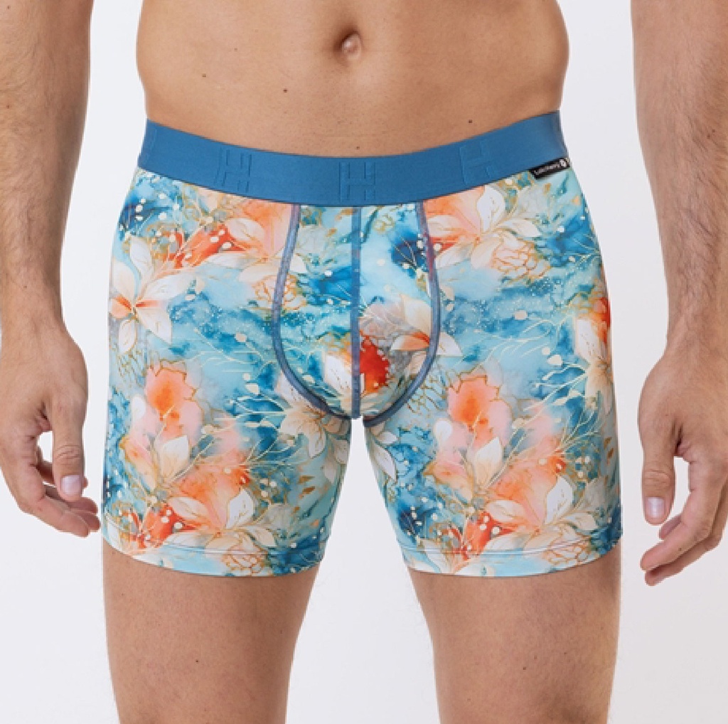 Boxer homme fantaisie microfibre avec maintien intérieur LOIC HENRY "Identity" KBI116X - Orchid