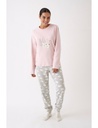 Pyjama dame longues manches PROMISE "Ours" N20122 - Rose