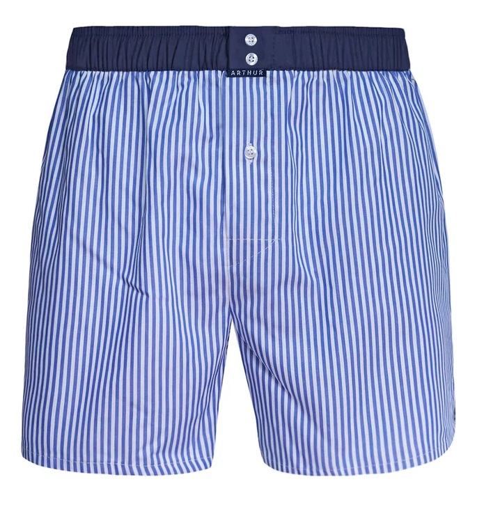 Caleçon américain homme avec maintien intérieur 100% coton bio ARTHUR "Le Club" CSP - Bleu 004