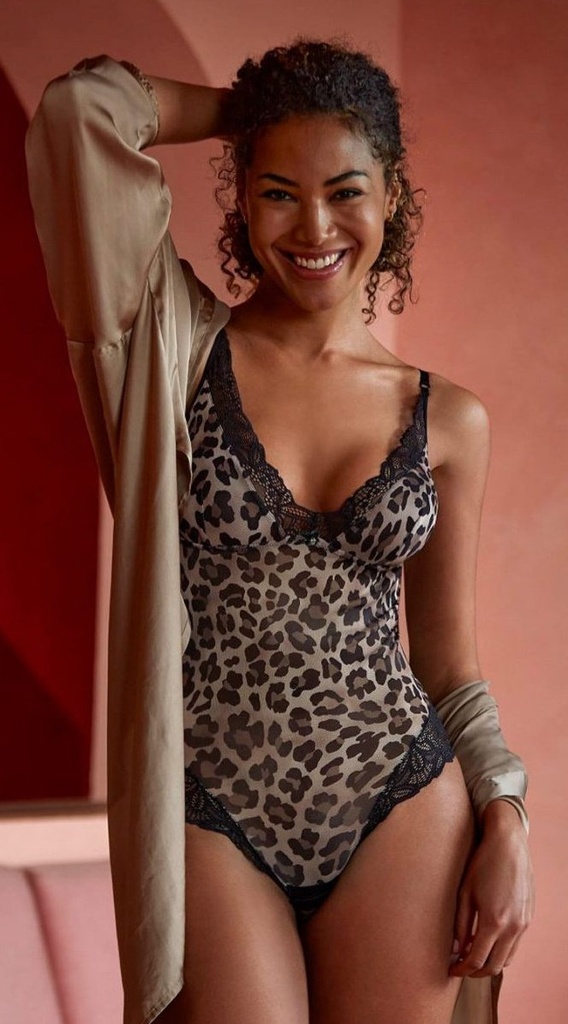 Body dentelle JANIRA "Panther Mesh" 1080636 - Panthère (M)