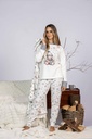 Pyjama long dame MIRA 8438MW - Beige imp Ours Flocons 