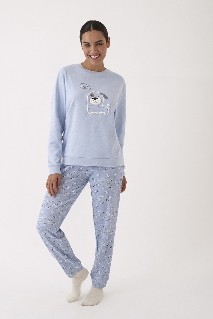 Pyjama longues manches PROMISE "Woof" N20232 - Azure 117 (XS)