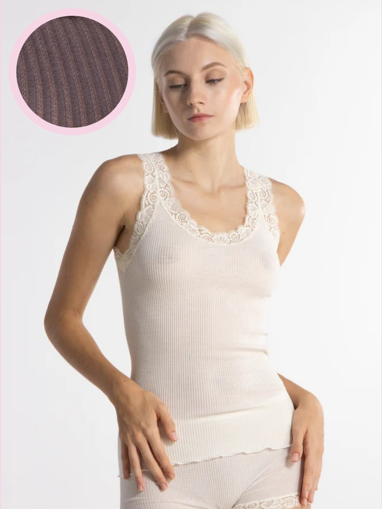 Chemisette sans manche laine & soie OSCALITO 3410 - Taupe 387