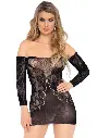 Mini robe épaules dégagées LEG AVENUE 86161 - Noir 001