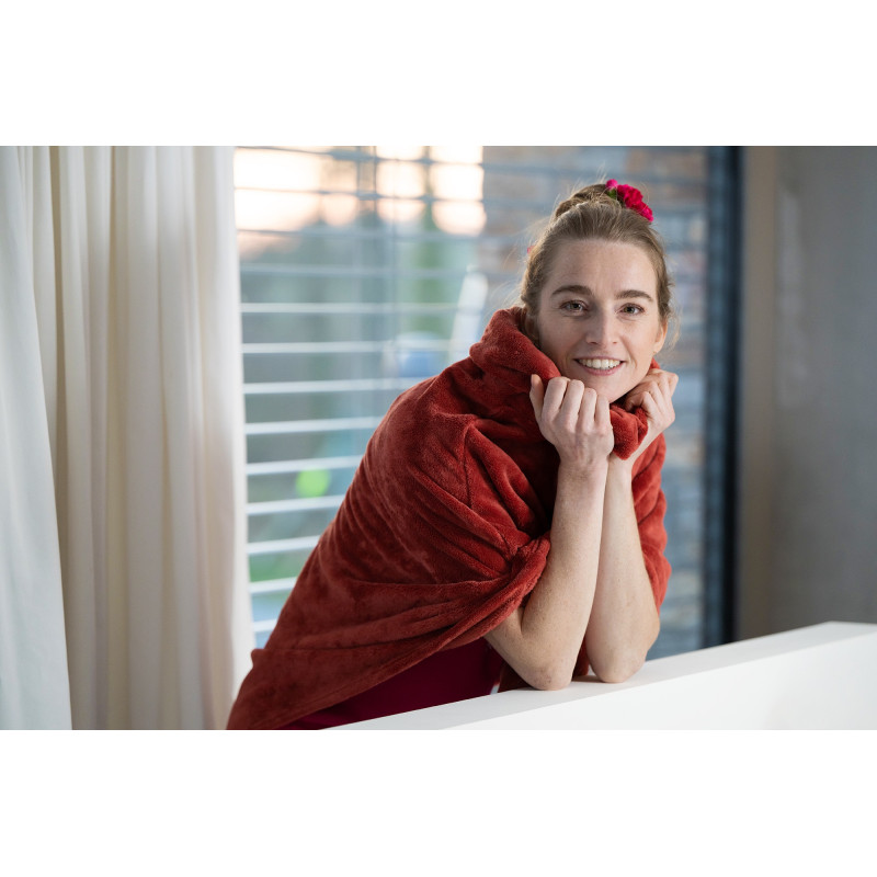 Poncho Dame JUSQU'AU LEVER DU JOUR - Rouge