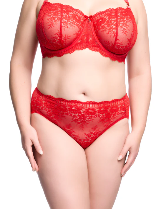 Culotte taille haute DITA VON TEESE "Floradora" D21070 - Rouge RED087