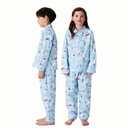 Pyjama long enfant boutonné ARTHUR "Noël en Altitude" PYE - Ciel NOELH25