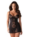 Nuisette dentelle babydoll transparente sexy & string 2 pièces OBSESSIVE "Heartina" 103122